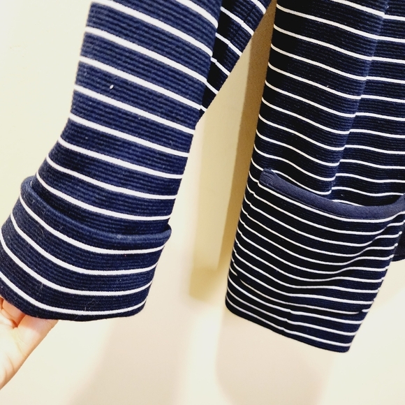 Talbots navy stripes open front blazer size S - Picture 7 of 13